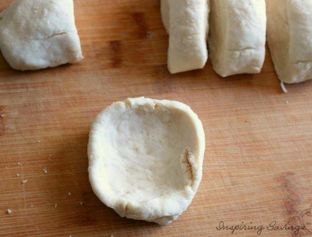 making dough bowl for Buffalo Chicken  Bread Bites