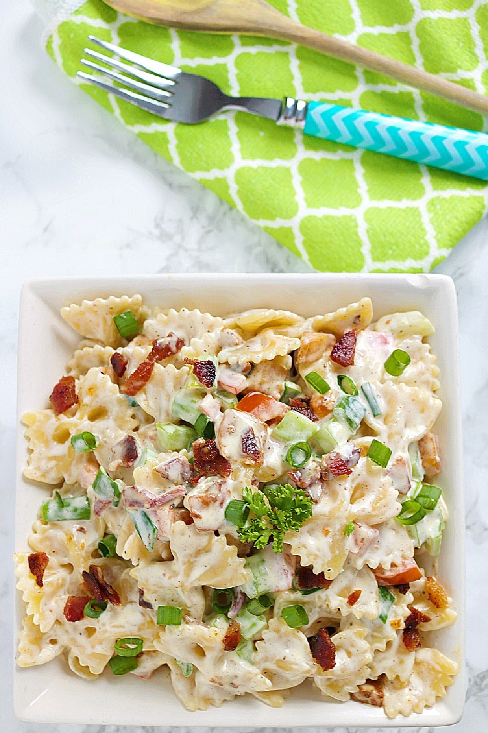 chicken bacon ranch pasta salad