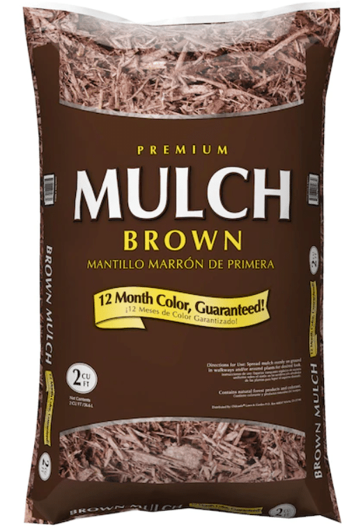 mulch sale - pictured premium brown mulch in brown color