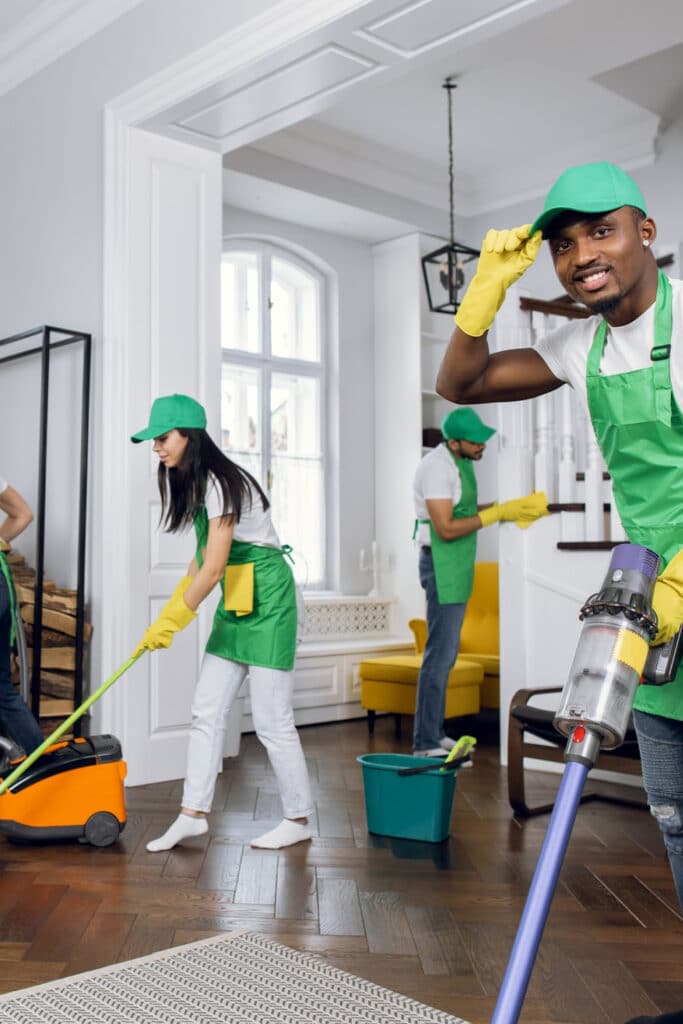 Hiring professional cleaners - maids cleaning home