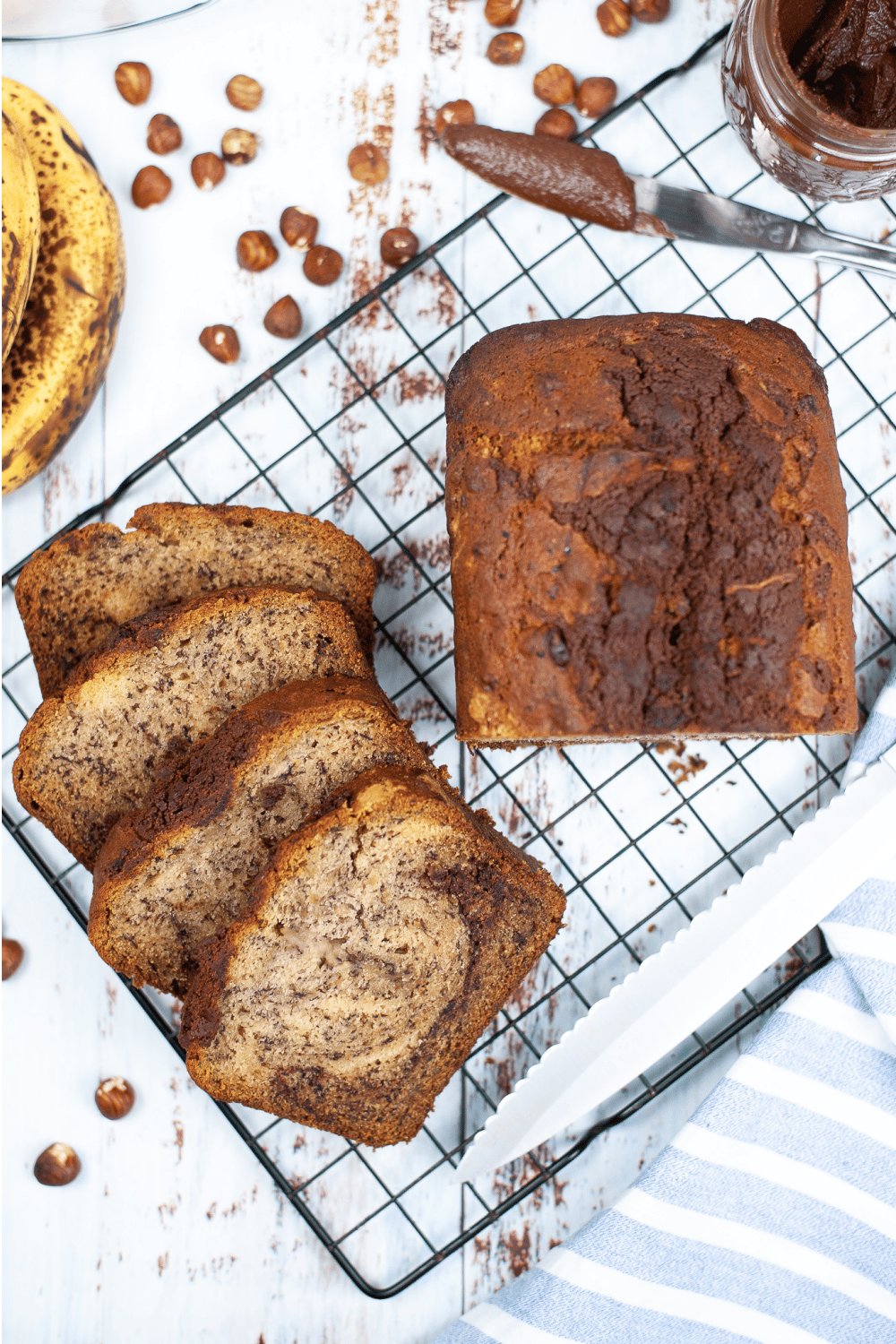 Nutella Swirl bread on baking sheet