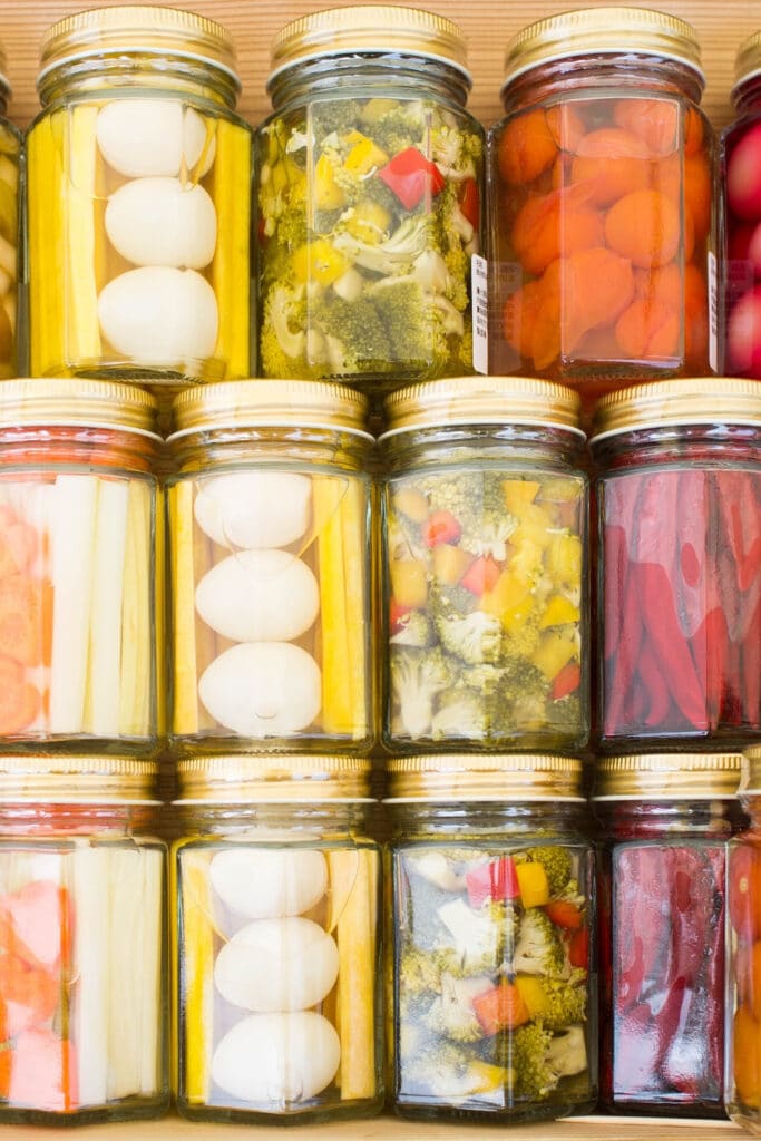 benefits of canning - Pictured canned fresh produce. Trying your hand at home food preservation