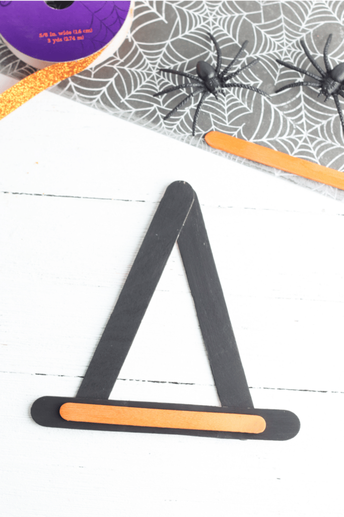 Adding orange brim using smaller popsicle stick