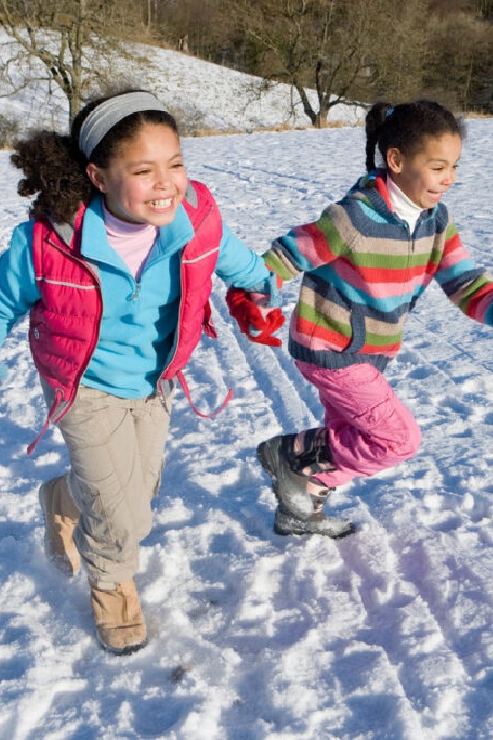 kids playing in the snow