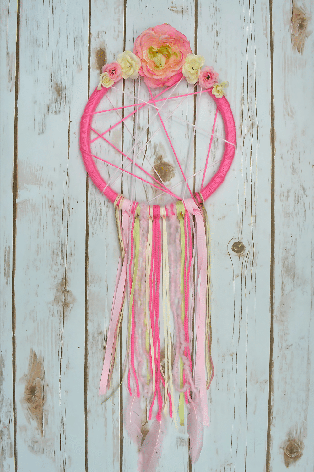 Dream Catcher on wood background